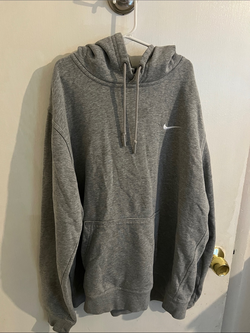 Nike Gray Pullover Hoodie with White Swoosh